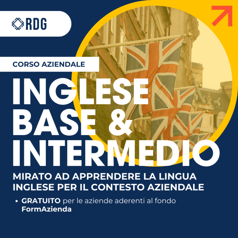 corso gratuito per aziende di Inglese Base e Intermedio, organizzato da RDG a Milano, Muggiò e Vercurago.