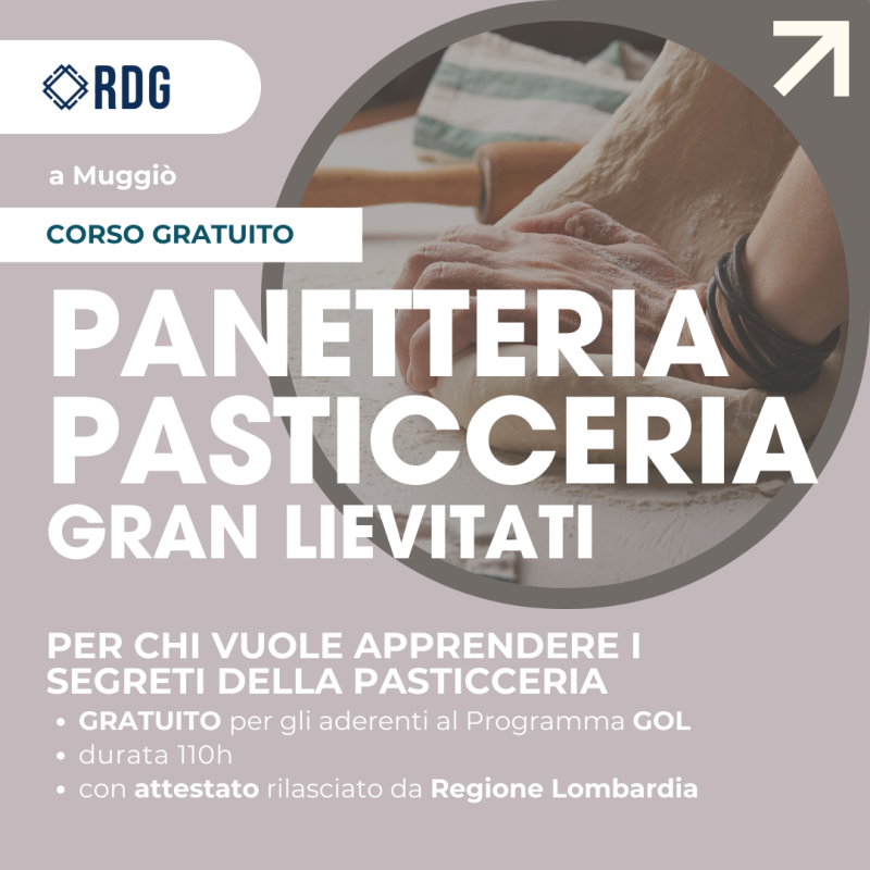 Corso gratuito di Panetteria, Pasticceria e Gran Lievitati a Muggiò (MB)