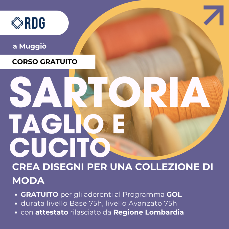 Corso gratuito di Sartoria a Muggiò (MB), rivolto a disoccupati e inoccupati